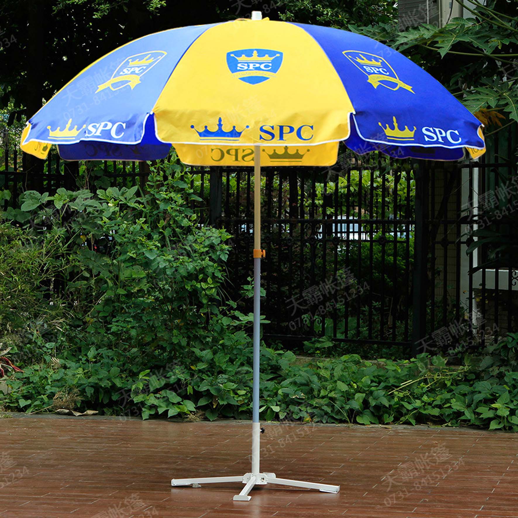 相間顏色太陽傘+折疊桌椅