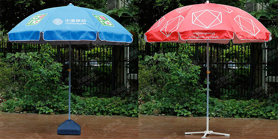 廣告太陽(yáng)傘要不要全部都做廣告，天霸為你建議！